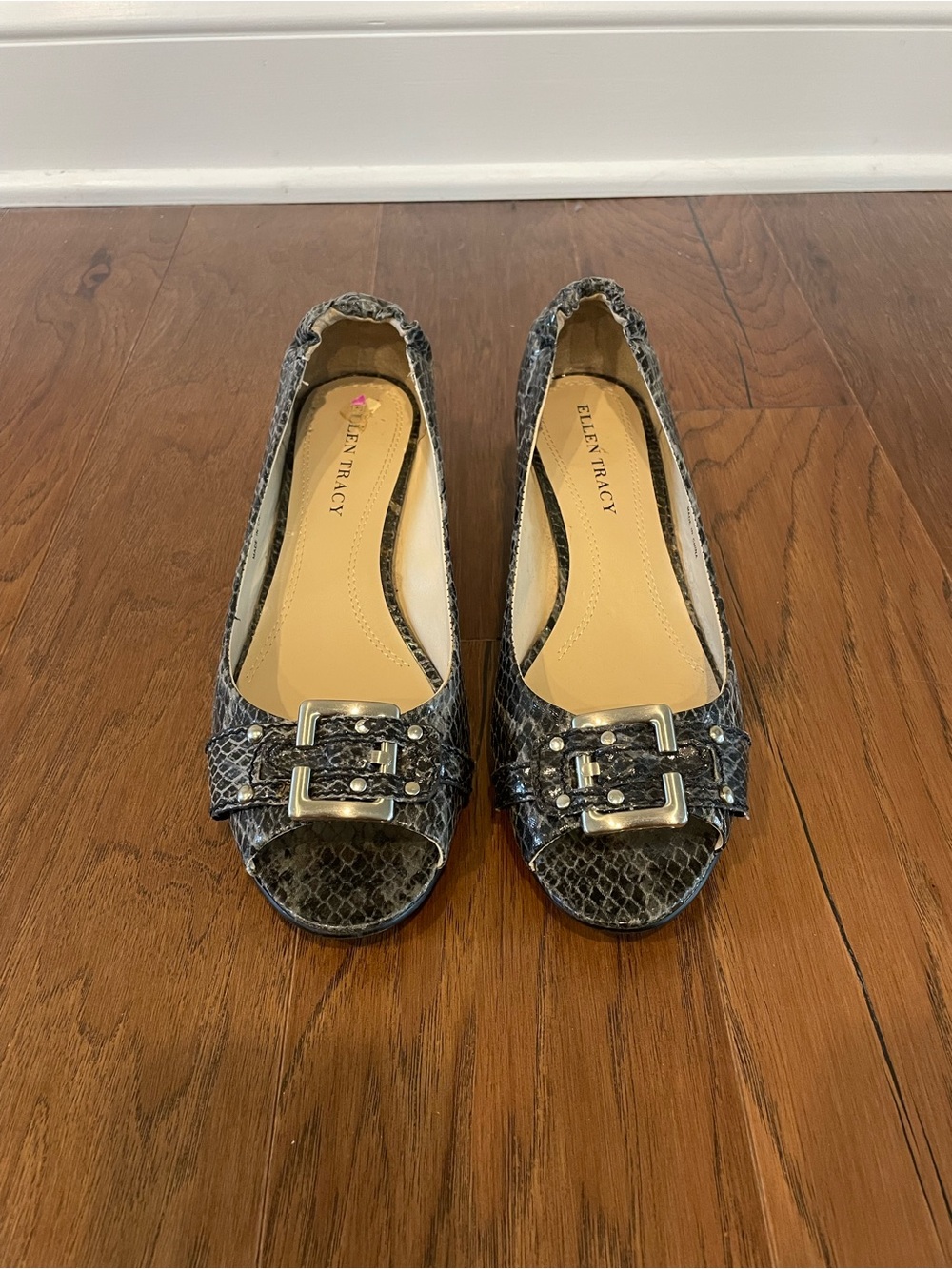 Vintage Ellen Tracy Snake-Print Wedges